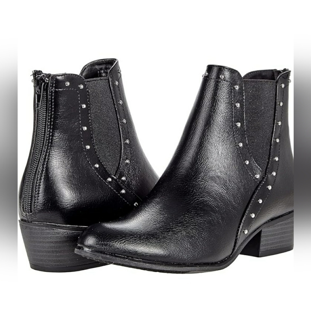 Esprit Teigan Black Leather Metallic Studded Boots Western Rodeo Festival 6M